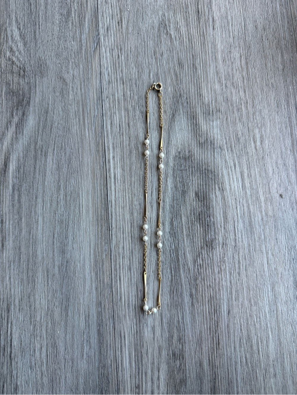 Vintage Heirloom 1/20 12k Yellow Gold Filled Choker Necklace With Faux Pearls